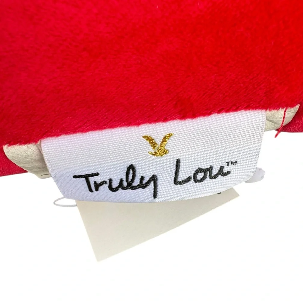 NWT Truly Lou Oversized Red Velvet Bow Pillow - Romantic Coquette Home Decor